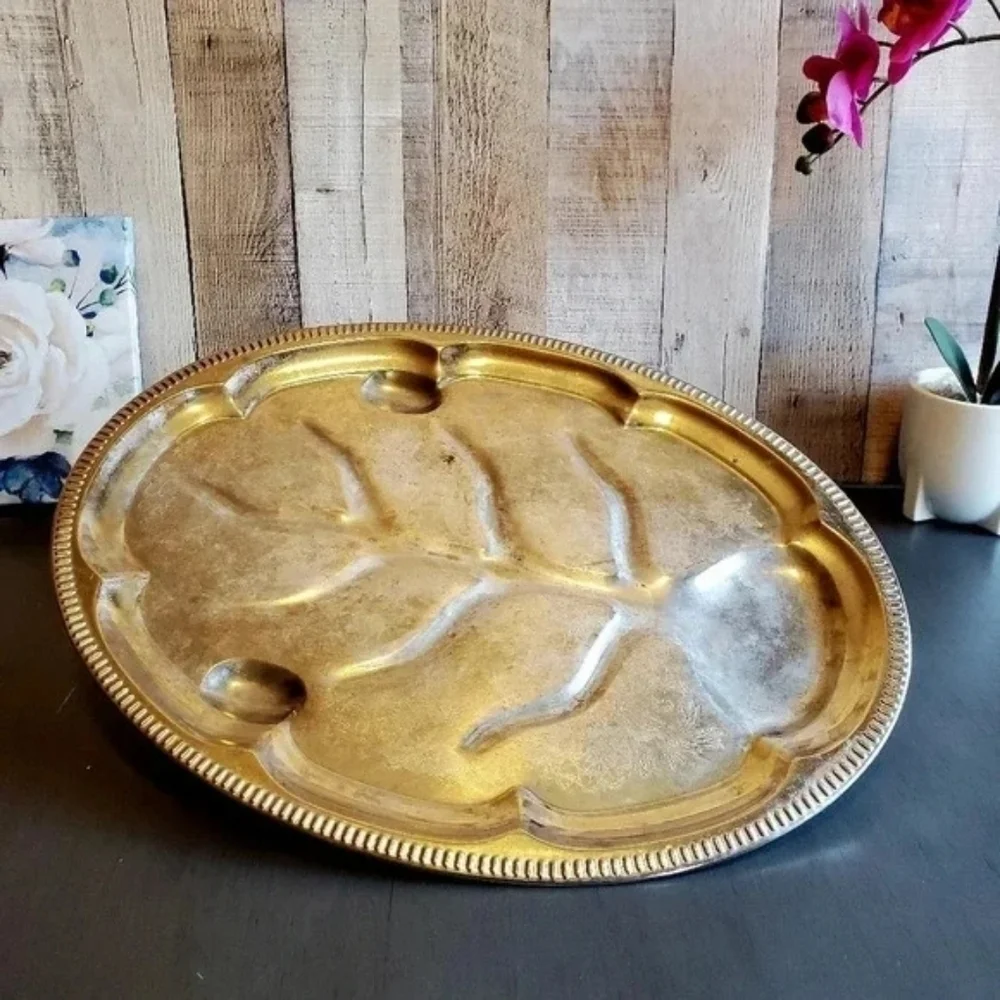 Vintage Oval Serving Tray Platter sz 18